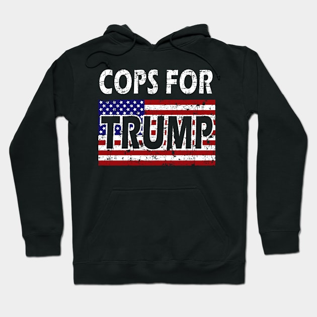 Cops For Trump American Flag Vintage Hoodie by MFK_Clothes